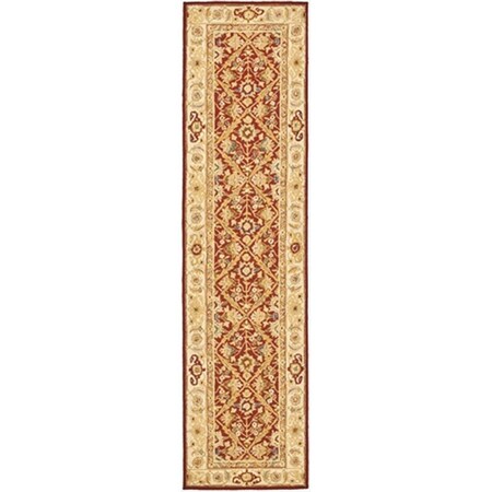 Safavieh 2 ft. 6 in. x 10 ft. Runner Transitional Chelsea Ivory and Red Hand Hooked Rug HK816B-210